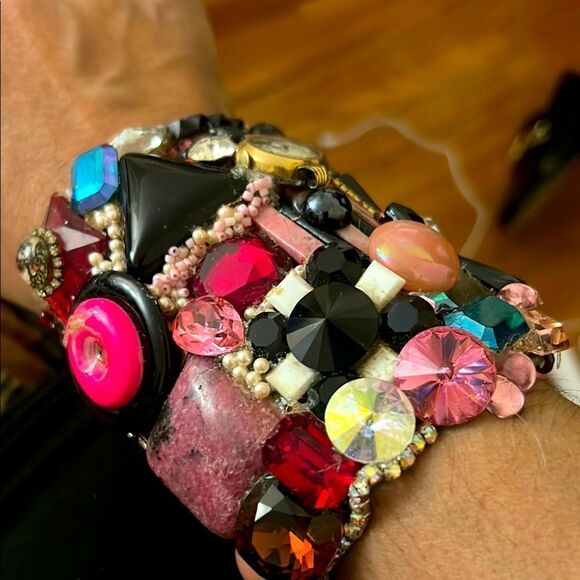 Wendy Gell Colorful Gemstone Statement Bracelet - Picture 1 of 4